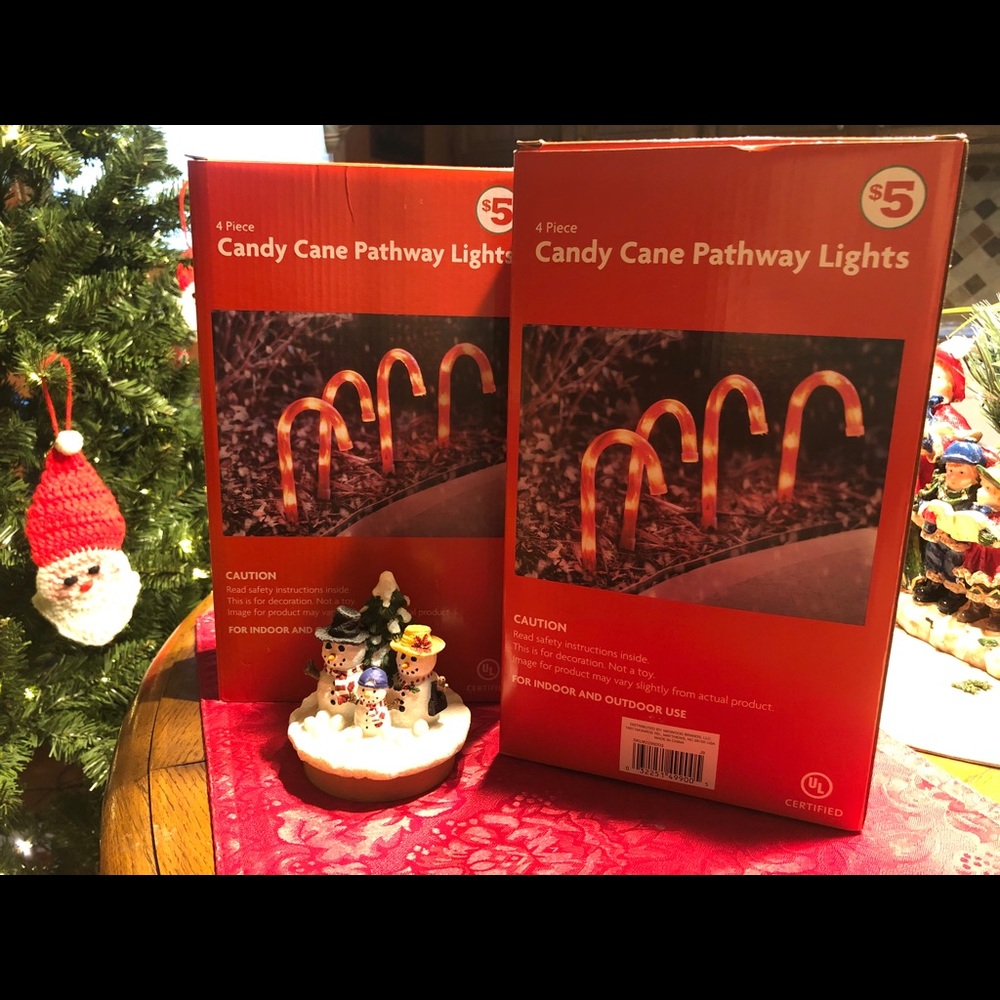 2 Electric 10in tall candy cane lights